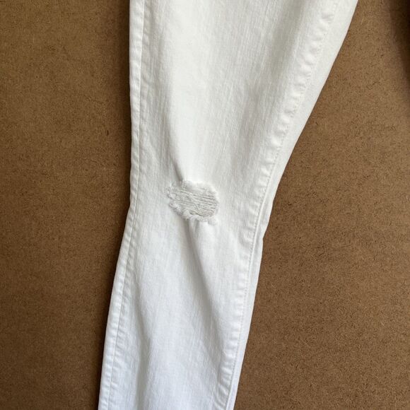 Mother Jeans The Looker Stayin Rowdy Size 25x29 Women White Stretch Distressed - Picture 4 of 14